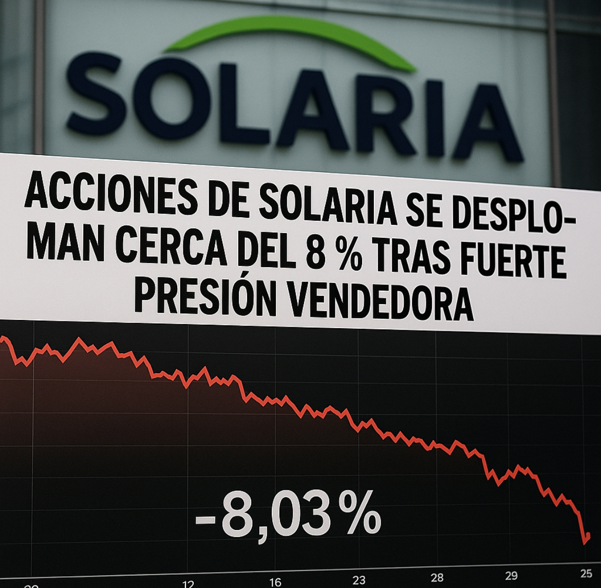 Acciones de Solaria se desploman cerca del 8 % tras fuerte presión vendedora